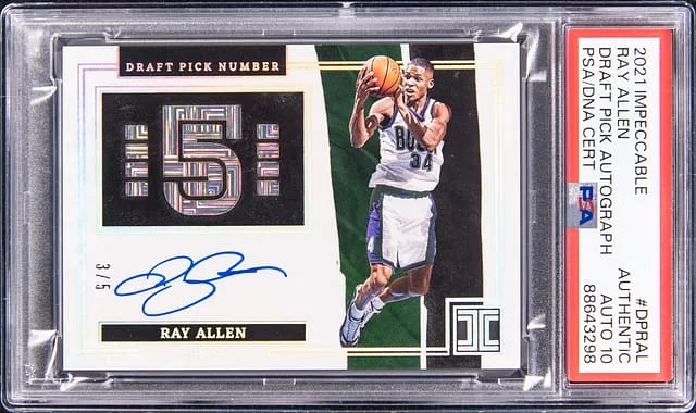 2021-22 Panini Impeccable Ray Allen Draft Pick Autograph #DP-RAL card image