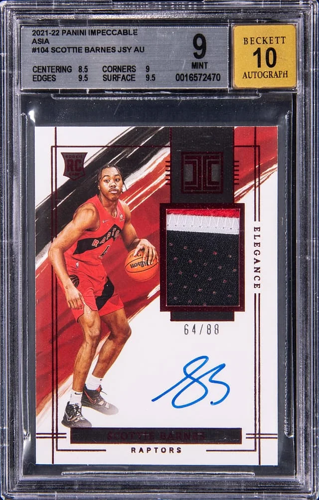 2021-22 Panini Impeccable Scottie Barnes Asia #104 card image