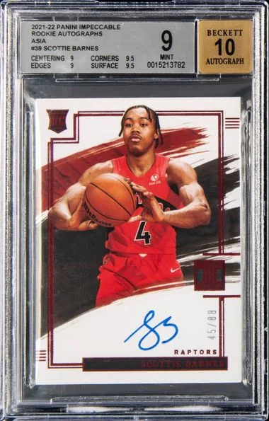 2021-22 Panini Impeccable Scottie Barnes Autographs Asia #39 card image