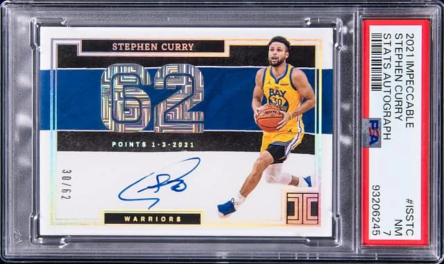 2021-22 Panini Impeccable Stephen Curry Stats Autograph #IS-STC card image