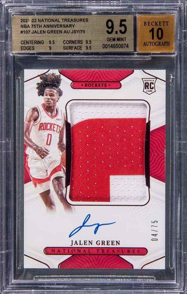 2021-22 Panini Jalen Nat'l Treasures Patch Auto (RPA) NBA 75th Ann. #107 card image