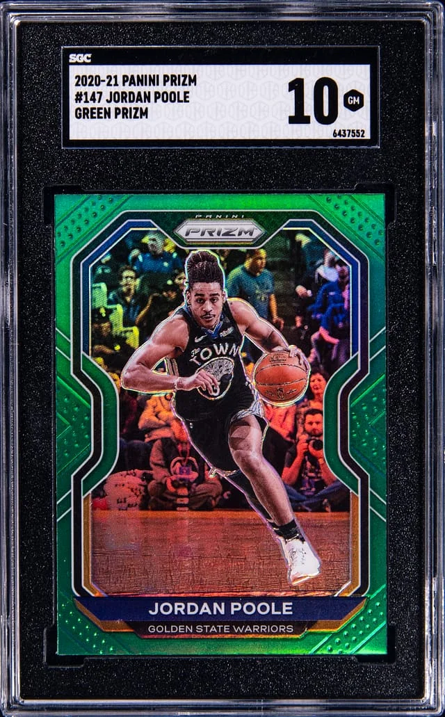 2021-22 Panini Jordan Poole Green Prizm #147 card image