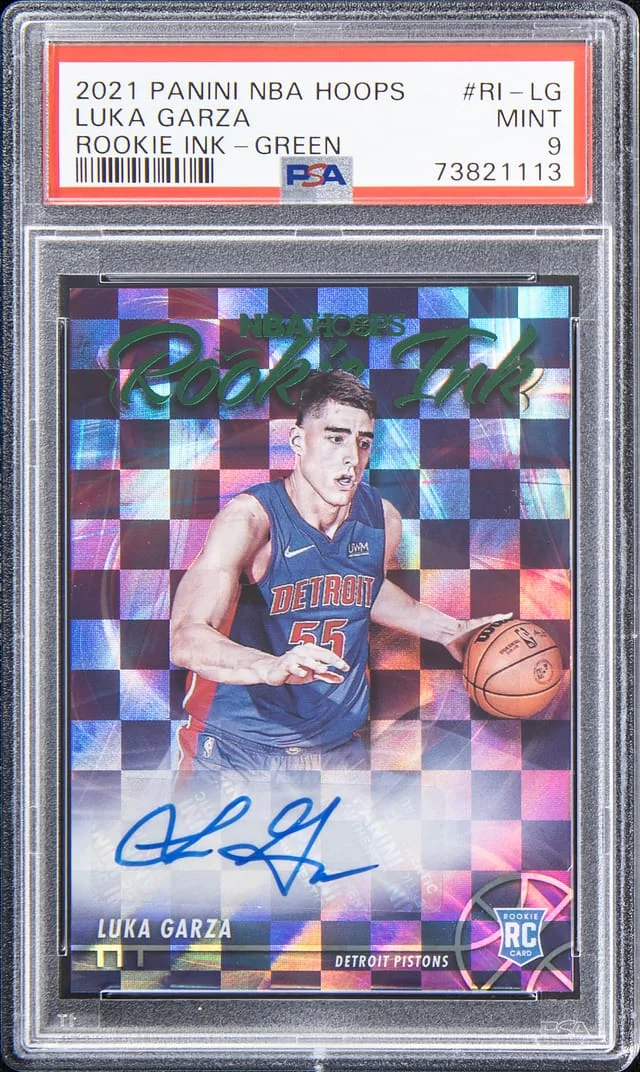 2021-22 Panini Luka Garza NBA Hoops Ink - Green #RI-LG card image