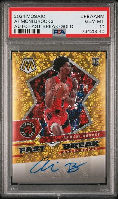 2021-22 Panini Mosaic Armoni Brooks Autographs Fast Break Gold #FBA-ARM card image