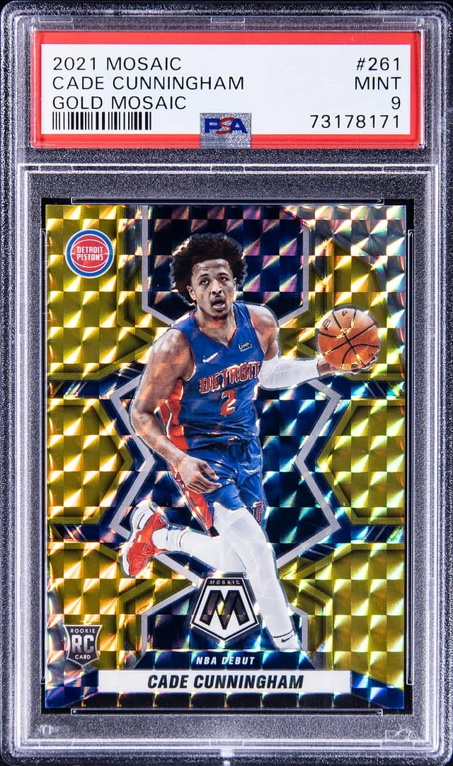 2021-22 Panini Mosaic Cade Cunningham Gold Mosaic #261 card image