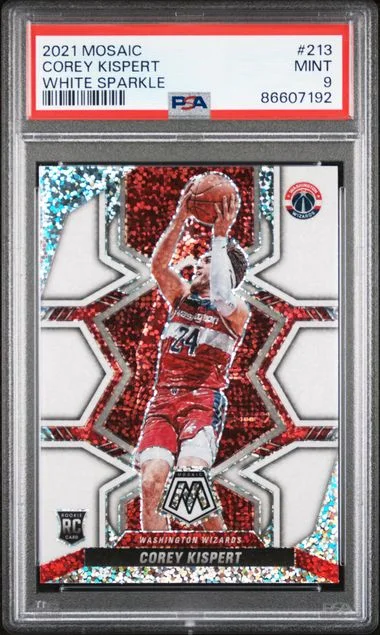 2021-22 Panini Mosaic Corey Kispert White Sparkle #213 card image