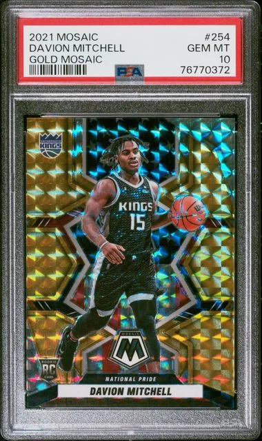 2021-22 Panini Mosaic Davion Mitchell Gold Mosaic #254 card image