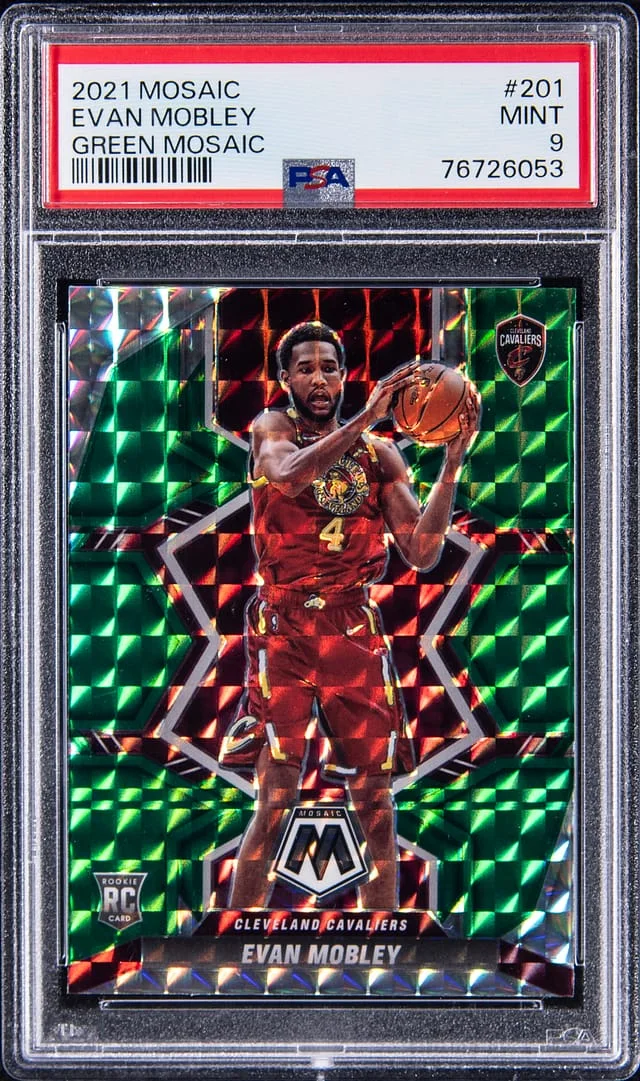 2021-22 Panini Mosaic Evan Mobley Green #201 card image