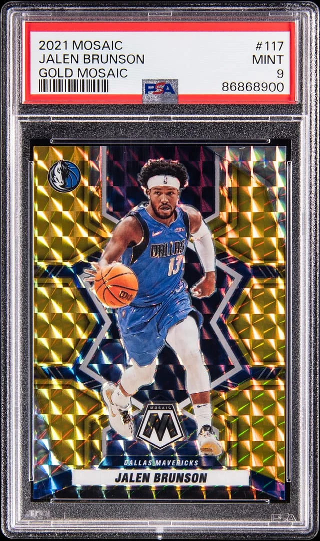 2021-22 Panini Mosaic Jalen Brunson Gold Mosaic #117 card image