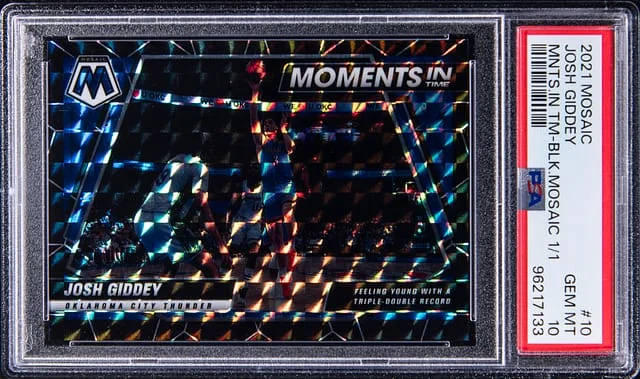 2021-22 Panini Mosaic Josh Giddey Moments in Time Black Mosaic #10 card image