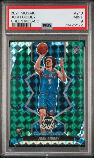 2021-22 Panini Mosaic Josh Giddey Green Mosaic #210 card image