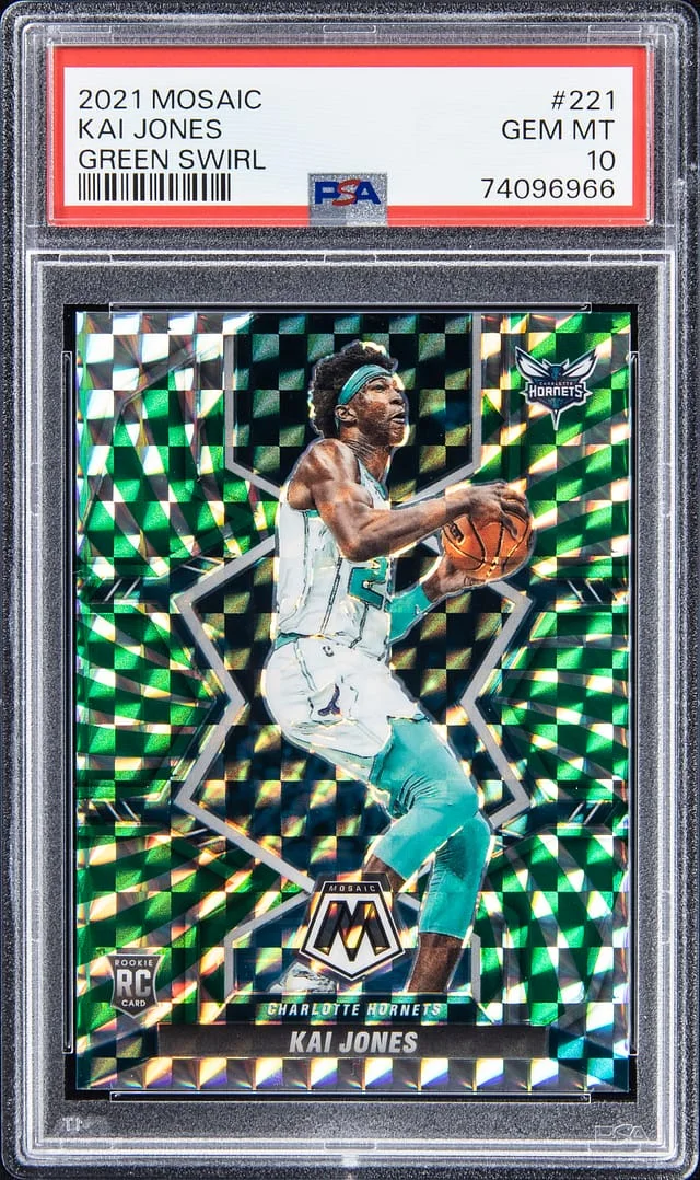 2021-22 Panini Mosaic Kai Jones Green Swirl #221 card image