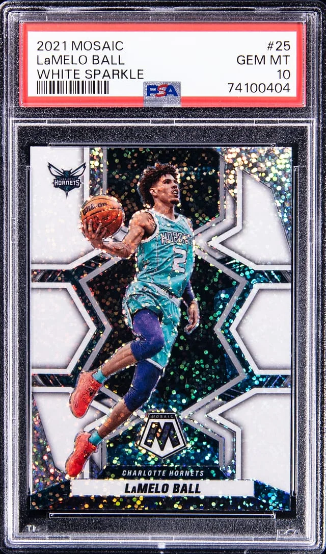 2021-22 Panini Mosaic LaMelo Ball White Sparkle #25 card image