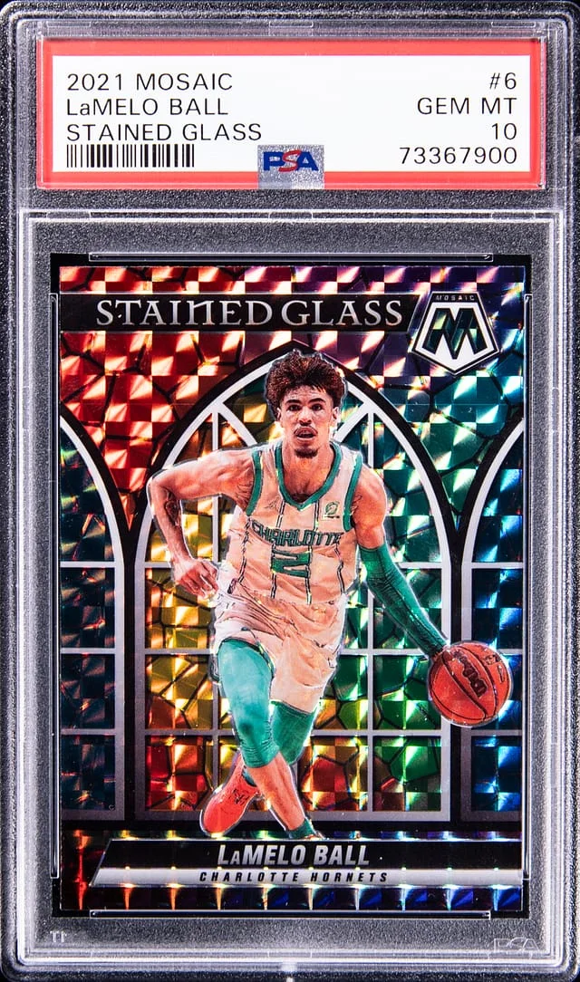 2021-22 Panini Mosaic LaMelo Ball Stained Glass #6 card image