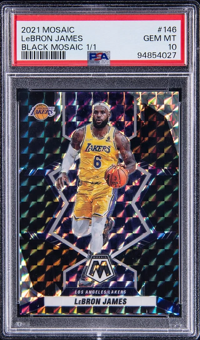 2021-22 Panini Mosaic LeBron James Silver Mosaic #146 card image