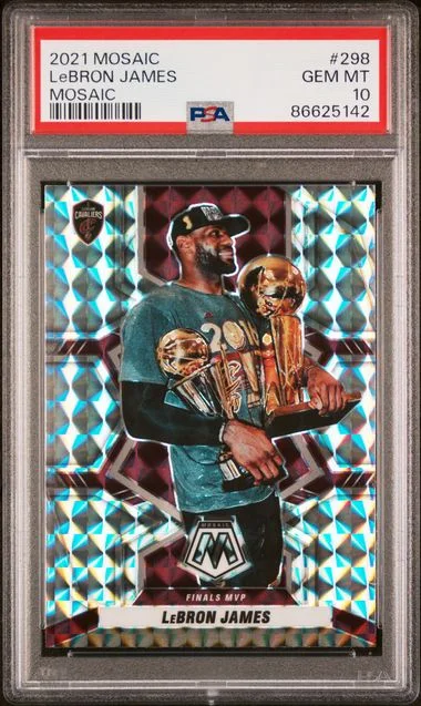 2021-22 Panini Mosaic LeBron James Silver Mosaic #298 card image