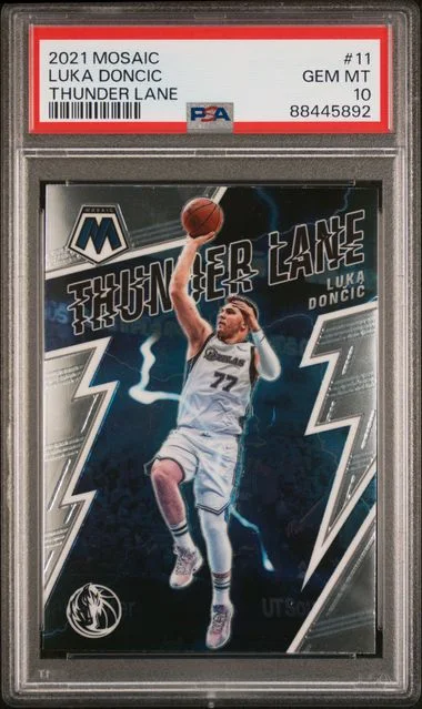 2021-22 Panini Mosaic Luka Doncic Thunder Lane #11 card image
