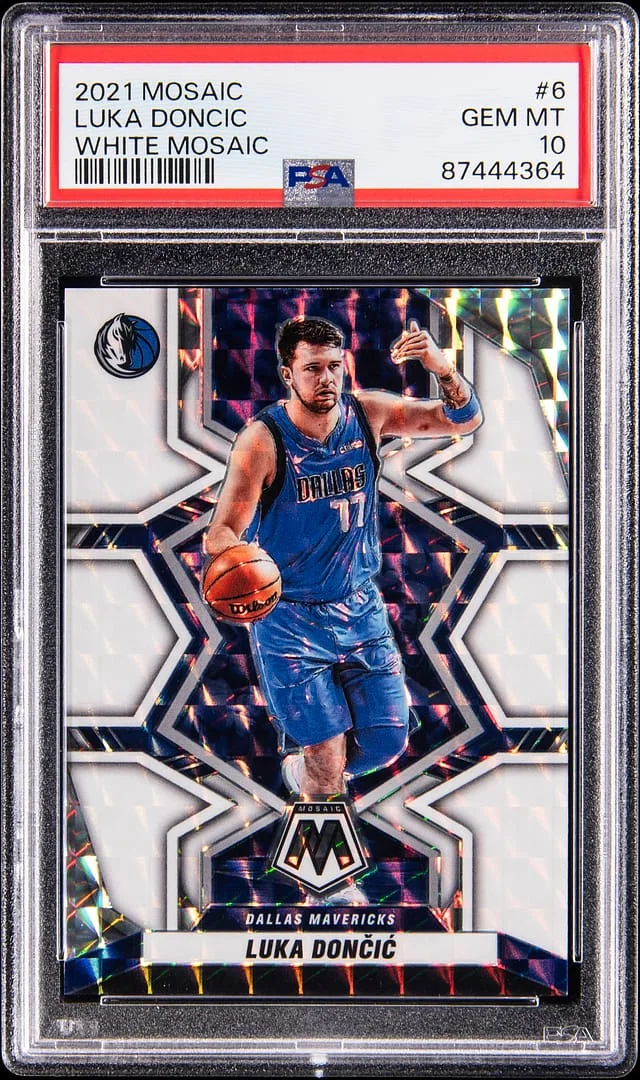 2021-22 Panini Mosaic Luka Doncic White Mosaic #6 card image