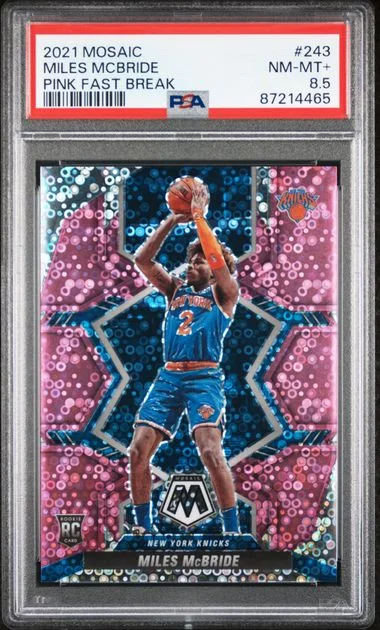 2021-22 Panini Mosaic Miles McBride Pink Fast Break #243 card image