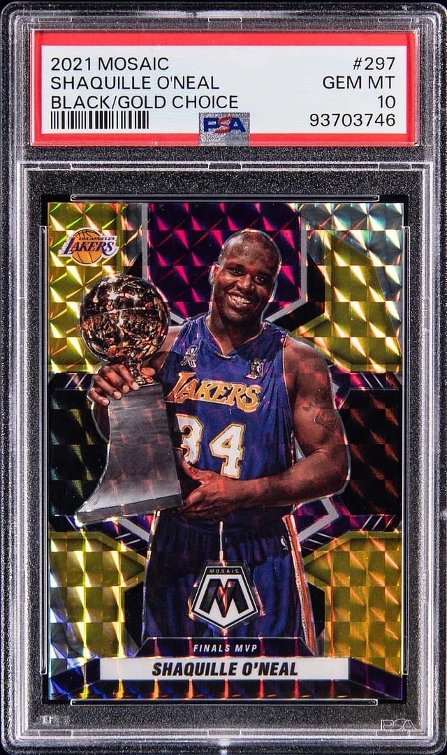 2021-22 Panini Mosaic Shaquille O'Neal Black/Gold Choice #297 card image