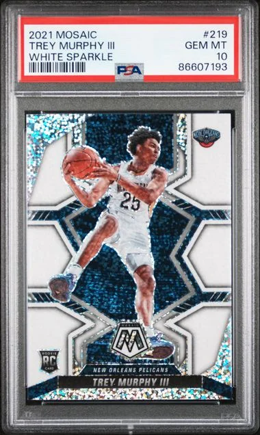 2021-22 Panini Mosaic Trey Murphy III White Sparkle #219 card image