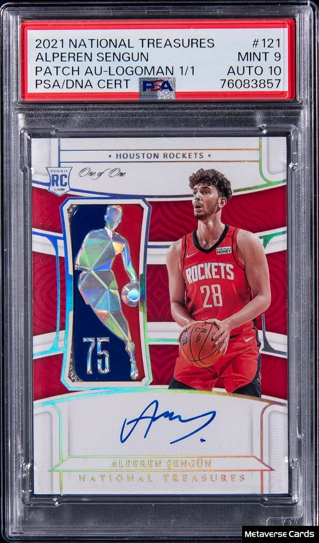 2021-22 Panini National Treasures Alperen Sengun Patch Autograph (RPA) Logoman #121 card image