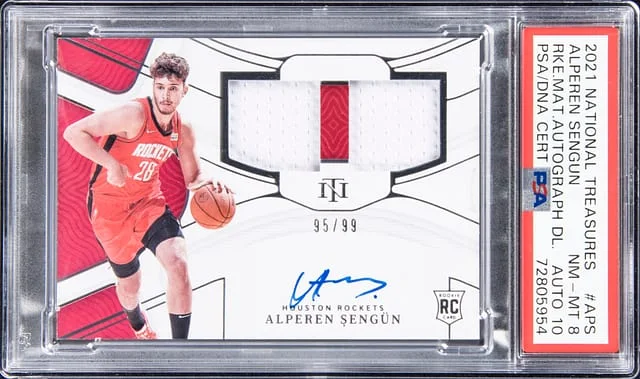 2021-22 Panini National Treasures Alperen Sengun Material Autograph Dual #RMD-APS card image