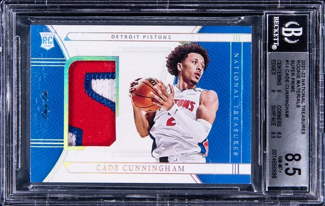 2021-22 Panini National Treasures Cade Cunningham Materials Super Prime #14 card image