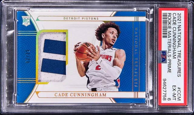 2021-22 Panini National Treasures Cade Cunningham Materials Prime #RMR-CCM card image