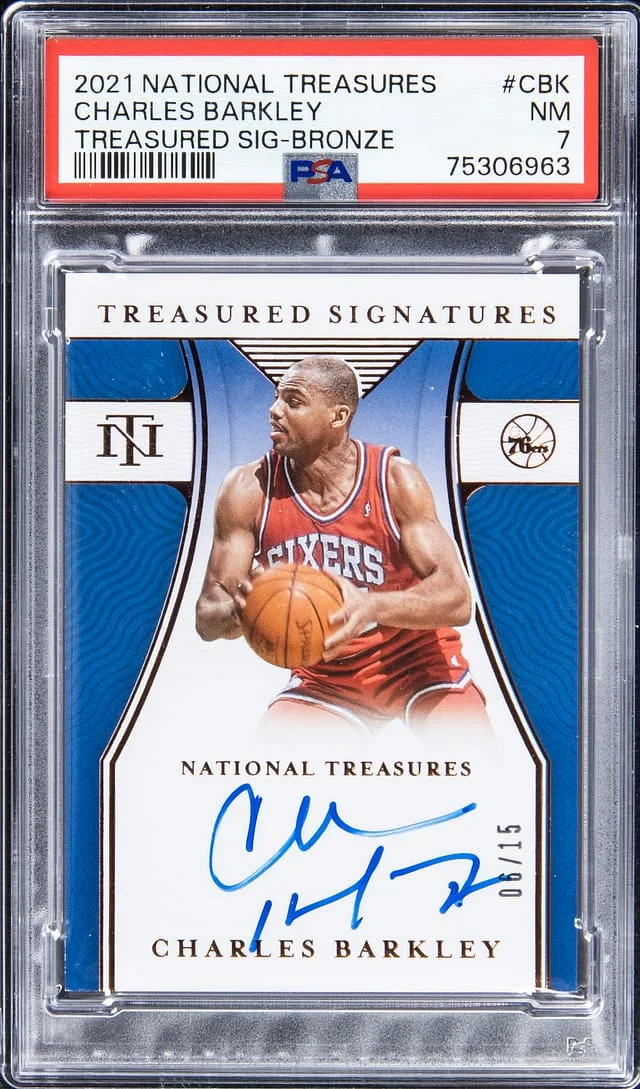 2021-22 Panini National Treasures Charles Barkley Treasured Signatures Bronze #TS-CBK card image