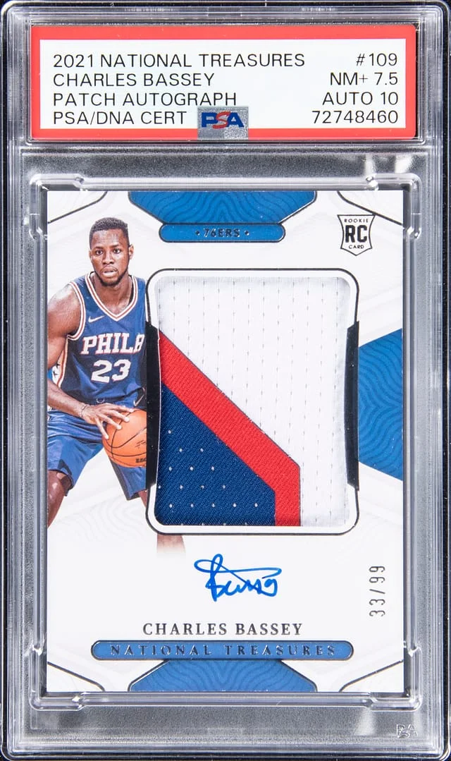 2021-22 Panini National Treasures Charles Bassey Patch Autograph (RPA) #109 card image
