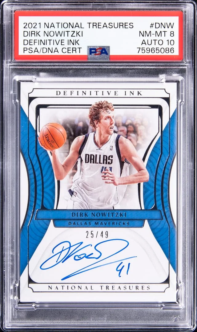 2021-22 Panini National Treasures Dirk Nowitzki Definitive Ink #DI-DNW card image