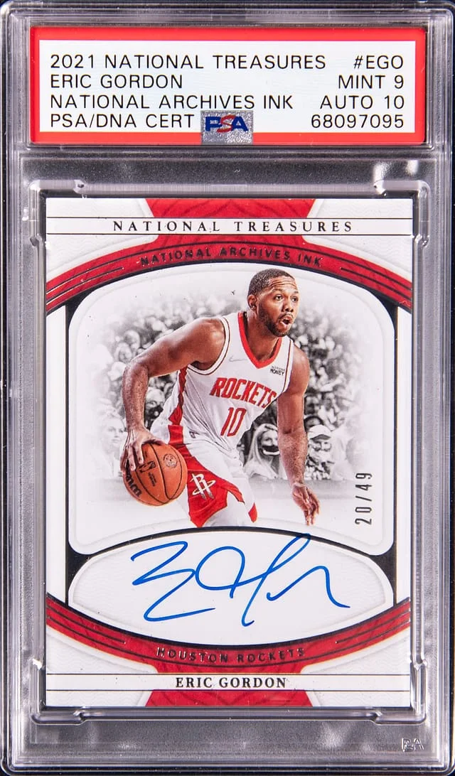 2021-22 Panini National Treasures Eric Gordon National Archives Ink #EGO card image