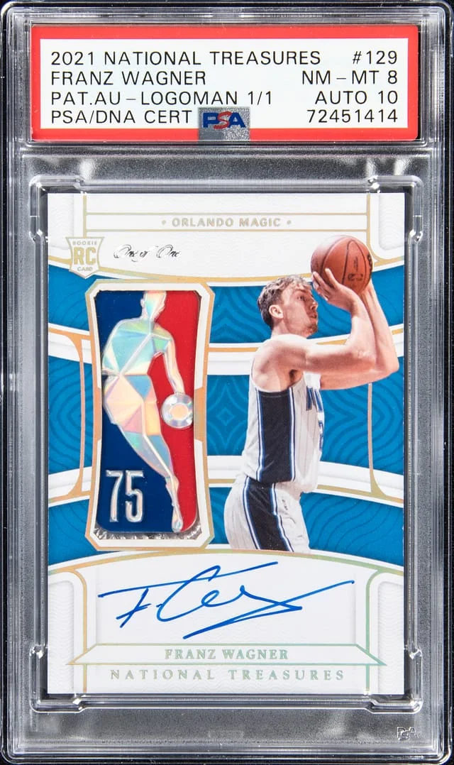2021-22 Panini National Treasures Franz Wagner Patch Autograph (RPA) Logoman #129 card image