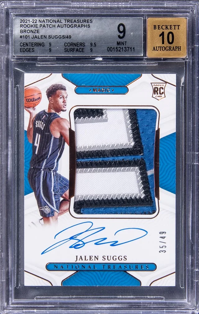 2021-22 Panini National Treasures Jalen Suggs Patch Autograph (RPA) Bronze #101 card image