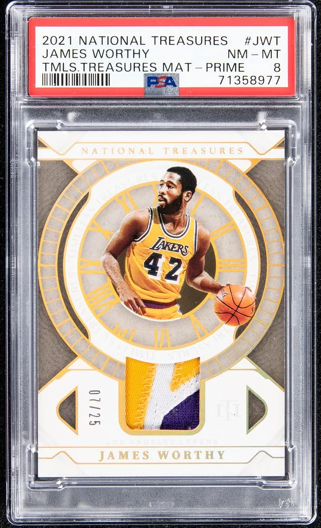 2021-22 Panini National Treasures James Worthy #TTM-JWT card image