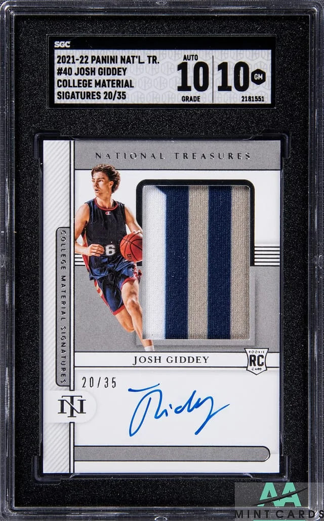 2021-22 Panini National Treasures Josh Giddey College Material Signatures #40 card image