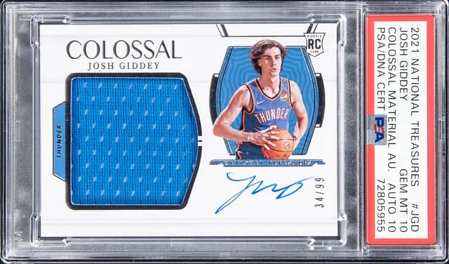 2021-22 Panini National Treasures Josh Giddey Colossal Material Autograph #CM-JGD card image