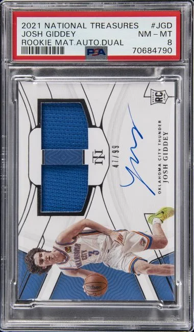 2021-22 Panini National Treasures Josh Giddey Materials Autographs Dual #RMD-JGD card image