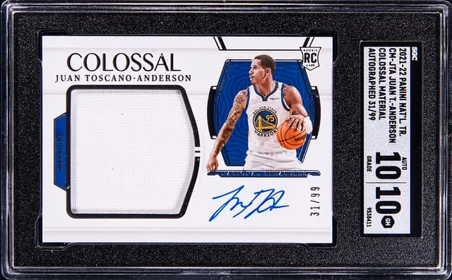 2021-22 Panini National Treasures Juan Toscano-Anderson Colossal Material Autographed #CM-JTA card image