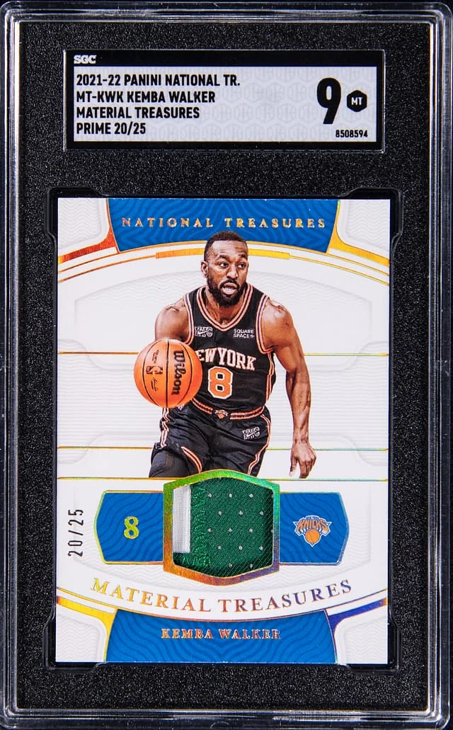 2021-22 Panini National Treasures Kemba Walker Material Treasures Prime #MT-KWK card image