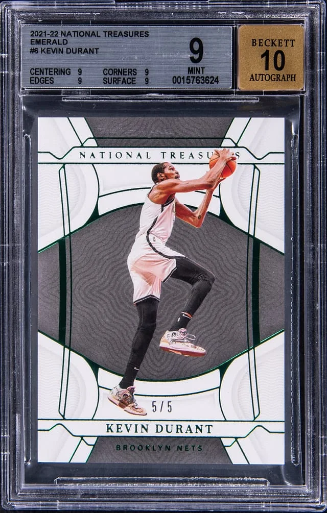 2021-22 Panini National Treasures Kevin Durant Emerald #6 card image