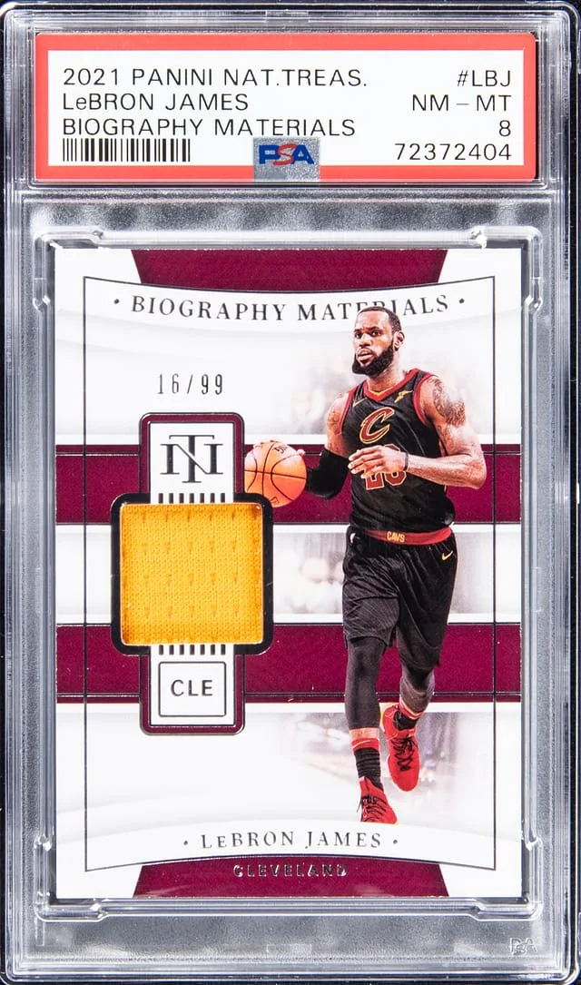 2021-22 Panini National Treasures LeBron James Biography Materials #BGM-LBJ card image