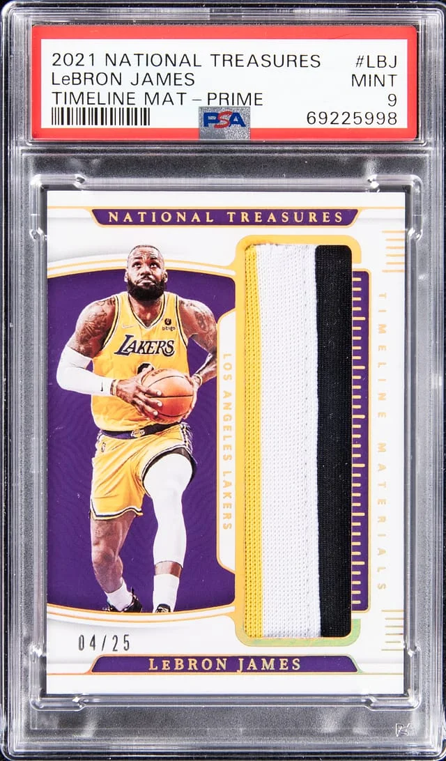2021-22 Panini National Treasures LeBron James Timeline Mat - Prime #LBJ card image