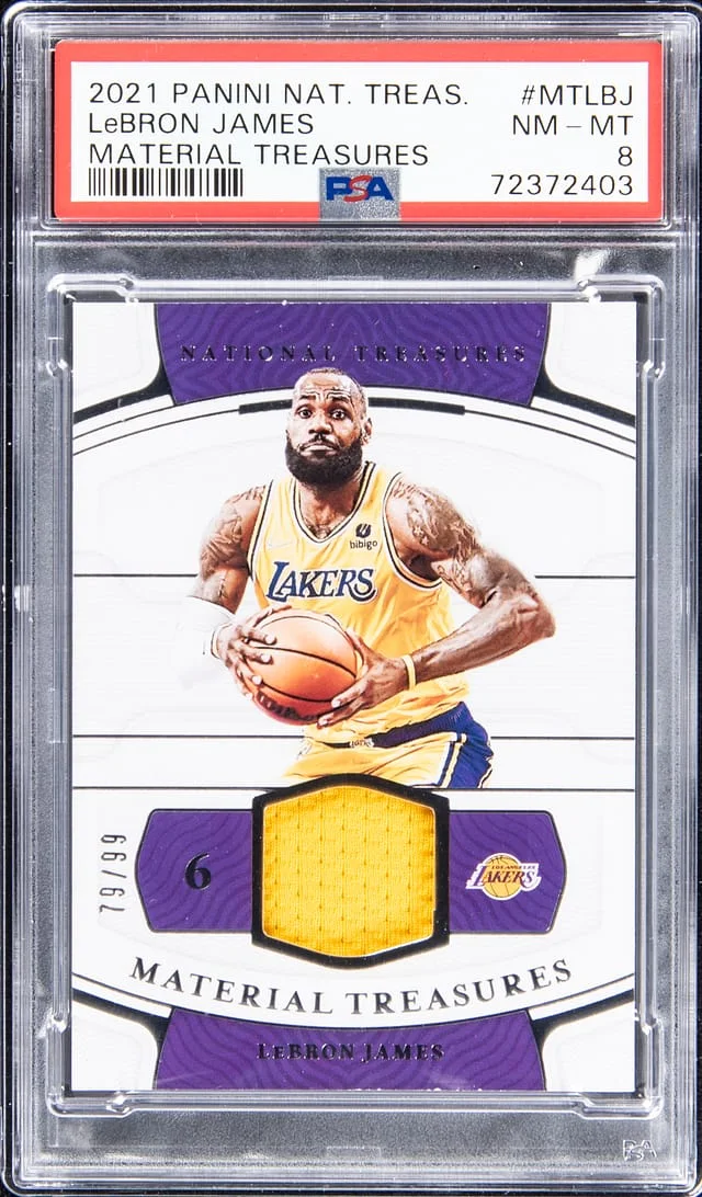 2021-22 Panini National Treasures LeBron James Material Treasures #MT-LBJ card image