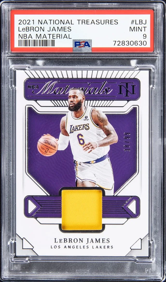 2021-22 Panini National Treasures LeBron James NBA Materials #NM-LBJ card image