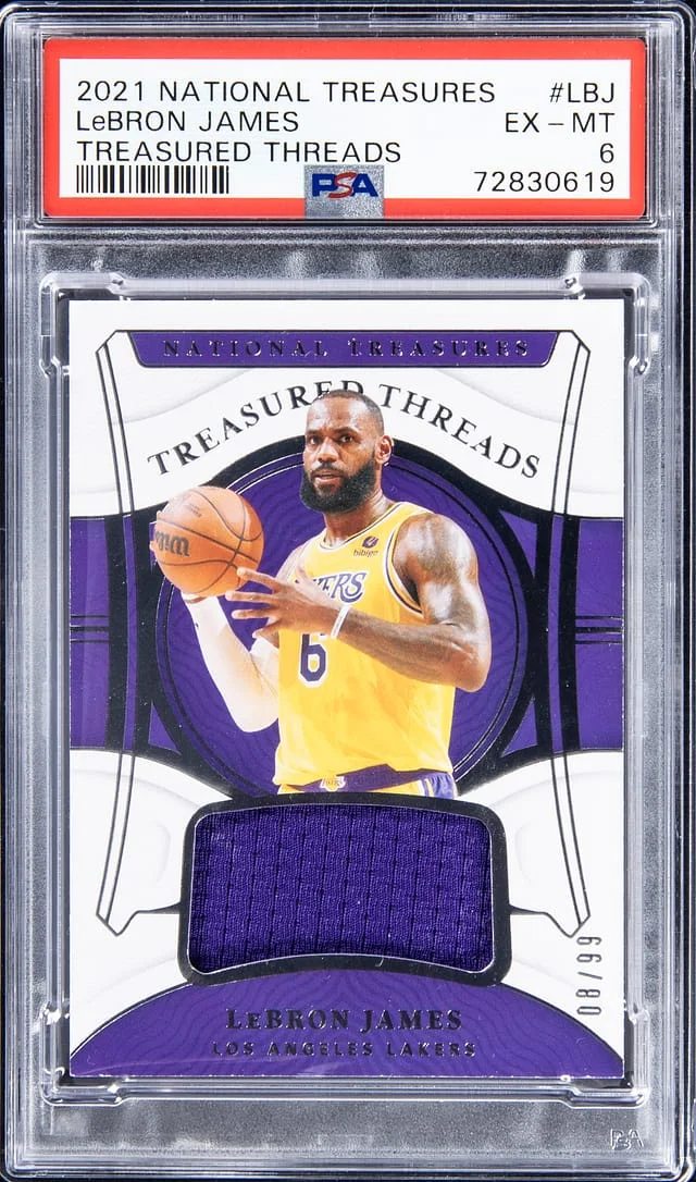 2021-22 Panini National Treasures LeBron James Treasured Threads #TD-LBJ card image