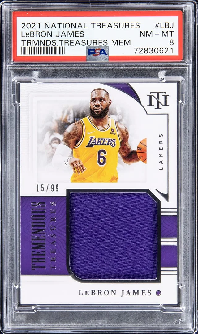 2021-22 Panini National Treasures LeBron James Tremendous Treasures Memorabilia #TM-LBJ card image