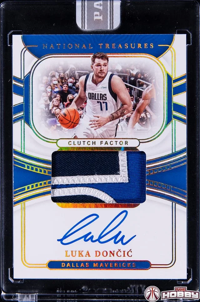 2021-22 Panini National Treasures Luka Doncic Clutch Factor Signatures White Box #CF-LUD card image