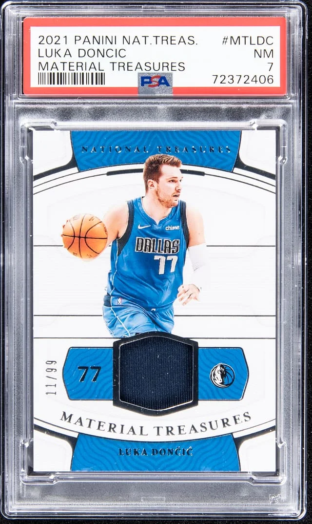 2021-22 Panini National Treasures Luka Doncic Material Treasures #MT-LDC card image